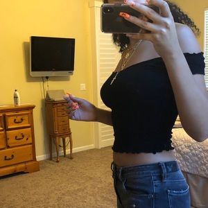 Black brandy tight off the shoulder top